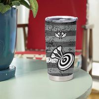 Grunge American Flag Darts Tumbler Cup with Dartboard Target and Black White Stars - Wonder Print Shop