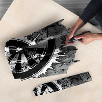 Grunge American Flag Darts Umbrella with Dartboard Target and Black White Stars - Wonder Print Shop