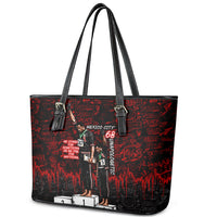 Mexico City 1968 Black Power Salute Leather Tote Bag Unapologetic Civil Rights History Urban Graffiti Art