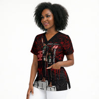 Mexico City 1968 Black Power Salute Scrub Top Unapologetic Civil Rights History Urban Graffiti Art