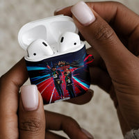 African American 1968 Black Power Salute AirPods Case Retro Cyberpunk Sci-Fi Tech Civil Rights Art