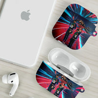 African American 1968 Black Power Salute AirPods Case Retro Cyberpunk Sci-Fi Tech Civil Rights Art