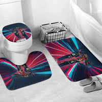 African American 1968 Black Power Salute Bathroom Set Retro Cyberpunk Sci-Fi Tech Civil Rights Art