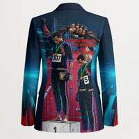 African American 1968 Black Power Salute Blazer Retro Cyberpunk Sci-Fi Tech Civil Rights Art