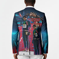 African American 1968 Black Power Salute Blazer Retro Cyberpunk Sci-Fi Tech Civil Rights Art