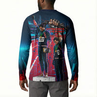 African American 1968 Black Power Salute Button Sweatshirt Retro Cyberpunk Sci-Fi Tech Civil Rights Art