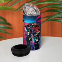 African American 1968 Black Power Salute 4 in 1 Can Cooler Tumbler Retro Cyberpunk Sci-Fi Tech Civil Rights Art