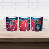 African American 1968 Black Power Salute Ceramic Mug Retro Cyberpunk Sci-Fi Tech Civil Rights Art