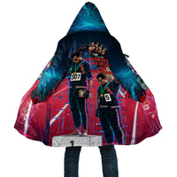 African American 1968 Black Power Salute Cloak Retro Cyberpunk Sci-Fi Tech Civil Rights Art