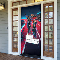 African American 1968 Black Power Salute Door Cover Retro Cyberpunk Sci-Fi Tech Civil Rights Art