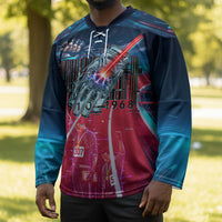 African American 1968 Black Power Salute Hockey Jersey Retro Cyberpunk Sci-Fi Tech Civil Rights Art