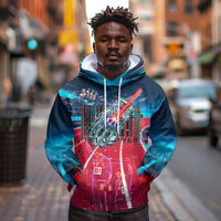 African American 1968 Black Power Salute Hoodie Retro Cyberpunk Sci-Fi Tech Civil Rights Art