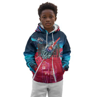African American 1968 Black Power Salute Kid Hoodie Retro Cyberpunk Sci-Fi Tech Civil Rights Art