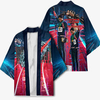 African American 1968 Black Power Salute Kimono Retro Cyberpunk Sci-Fi Tech Civil Rights Art