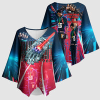 African American 1968 Black Power Salute Kimono Sleeve Blouse Retro Cyberpunk Sci-Fi Tech Civil Rights Art