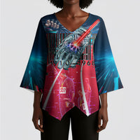 African American 1968 Black Power Salute Kimono Sleeve Blouse Retro Cyberpunk Sci-Fi Tech Civil Rights Art