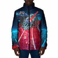 African American 1968 Black Power Salute Padded Jacket Retro Cyberpunk Sci-Fi Tech Civil Rights Art