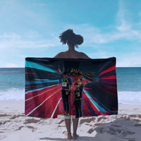 African American 1968 Black Power Salute Sarong Retro Cyberpunk Sci-Fi Tech Civil Rights Art