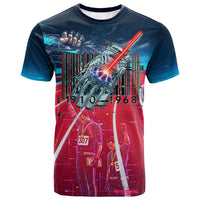 African American 1968 Black Power Salute T shirt Retro Cyberpunk Sci-Fi Tech Civil Rights Art