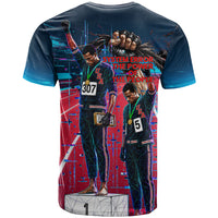 African American 1968 Black Power Salute T shirt Retro Cyberpunk Sci-Fi Tech Civil Rights Art