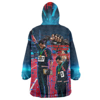 African American 1968 Black Power Salute Wearable Blanket Hoodie Retro Cyberpunk Sci-Fi Tech Civil Rights Art