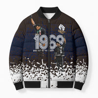 Black Power Salute African Human Rights Bomber Puffer Jacket Civil Rights Movement OPHR Mexico City 1968 Retro