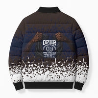 Black Power Salute African Human Rights Bomber Puffer Jacket Civil Rights Movement OPHR Mexico City 1968 Retro