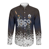 Black Power Salute African Human Rights Long Sleeve Button Shirt Civil Rights Movement OPHR Mexico City 1968 Retro