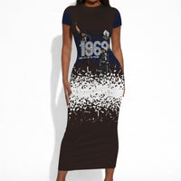 Black Power Salute African Human Rights Short Sleeve Bodycon Dress Civil Rights Movement OPHR Mexico City 1968 Retro