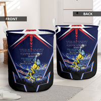Personalized Cape Verde Blue Sharks Laundry Basket African Pride Dynamic Stadium Soccer Graphic Art