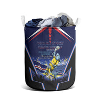 Personalized Cape Verde Blue Sharks Laundry Basket African Pride Dynamic Stadium Soccer Graphic Art