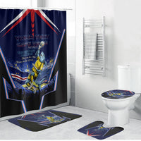 Personalized Cape Verde Blue Sharks Bathroom Set African Pride Dynamic Stadium Soccer Graphic Art