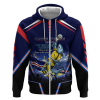 Personalized Cape Verde Blue Sharks Hoodie African Pride Dynamic Stadium Soccer Graphic Art