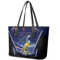 Personalized Cape Verde Blue Sharks Leather Tote Bag African Pride Dynamic Stadium Soccer Graphic Art