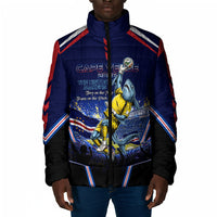 Personalized Cape Verde Blue Sharks Padded Jacket African Pride Dynamic Stadium Soccer Graphic Art