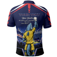 Personalized Cape Verde Blue Sharks Polo Shirt African Pride Dynamic Stadium Soccer Graphic Art