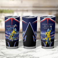Personalized Cape Verde Blue Sharks Tumbler Cup African Pride Dynamic Stadium Soccer Graphic Art