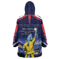 Personalized Cape Verde Blue Sharks Wearable Blanket Hoodie African Pride Dynamic Stadium Soccer Graphic Art
