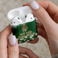 Saudi Arabia National Day AirPods Case White Jasmine Arabic Calligraphy Cultural Pride