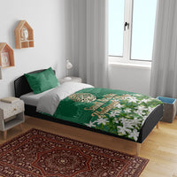 Saudi Arabia National Day Bedding Set White Jasmine Arabic Calligraphy Cultural Pride