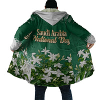 Saudi Arabia National Day Cloak White Jasmine Arabic Calligraphy Cultural Pride