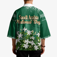 Saudi Arabia National Day Kimono White Jasmine Arabic Calligraphy Cultural Pride