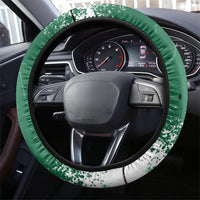 Saudi Arabia National Day Steering Wheel Cover White Jasmine Arabic Calligraphy Cultural Pride