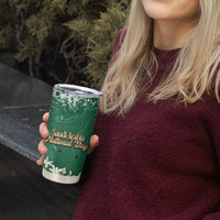 Saudi Arabia National Day Tumbler Cup White Jasmine Arabic Calligraphy Cultural Pride