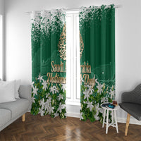 Saudi Arabia National Day Window Curtain White Jasmine Arabic Calligraphy Cultural Pride