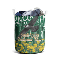 Saudi Arabia National Day Laundry Basket Falcon Skyline Arabic Calligraphy Cultural Pride