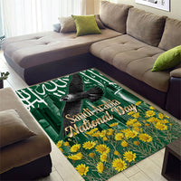 Saudi Arabia National Day Area Rug Falcon Skyline Arabic Calligraphy Cultural Pride