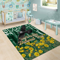 Saudi Arabia National Day Area Rug Falcon Skyline Arabic Calligraphy Cultural Pride