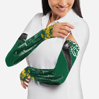 Saudi Arabia National Day Arm Sleeves Falcon Skyline Arabic Calligraphy Cultural Pride