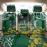 Saudi Arabia National Day Back Car Seat Cover Falcon Skyline Arabic Calligraphy Cultural Pride